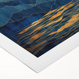 Golden Horizon – Abstract Mountain and Sun Art with Luxe Gold Leaf