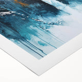 Icy Peaks – Majestic Mountain Waterfall Art with Luxe Gold Details