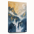 Glam Wall Art with Waterfall Scene - Luxury Metallic and Chic Decor