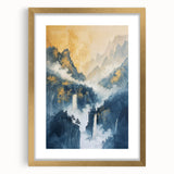 Glam Wall Art with Waterfall Scene - Luxury Metallic and Chic Decor