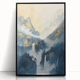 Glam Wall Art with Waterfall Scene - Luxury Metallic and Chic Decor