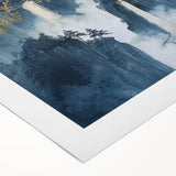 Glam Wall Art with Waterfall Scene - Luxury Metallic and Chic Decor