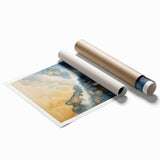 Glam Wall Art with Waterfall Scene - Luxury Metallic and Chic Decor