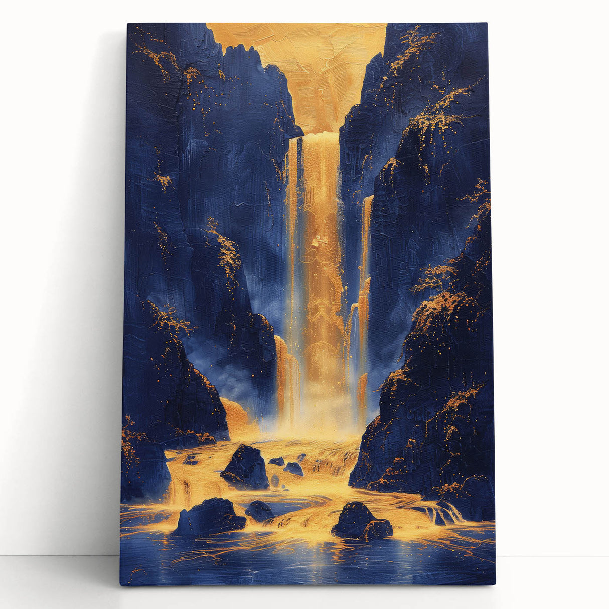 Bold Waterfall Glam Wall Art - Luxury Metallic and Chic Decor