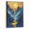 Golden Sun Glam Wall Art - Luxury Waterfall and Chic Decor
