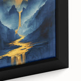 Golden Sun Glam Wall Art - Luxury Waterfall and Chic Decor