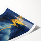 Golden Sun Glam Wall Art - Luxury Waterfall and Chic Decor