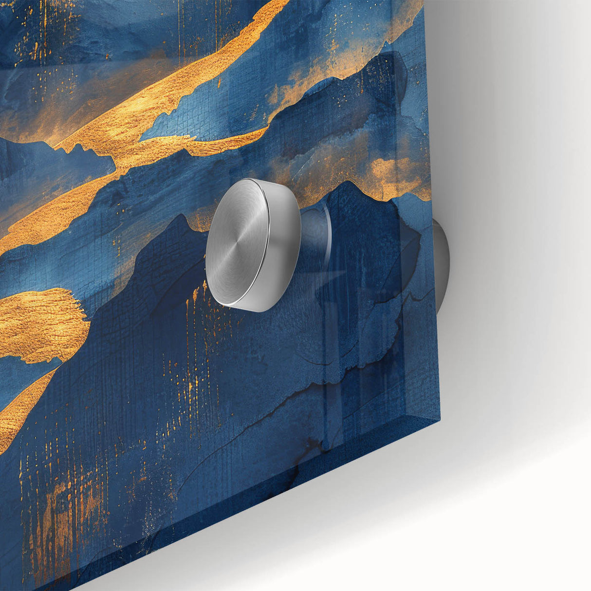 Golden Sun Over Blue Mountains - Glam Wall Art for Luxury Decor