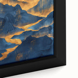 Golden Sun Over Blue Mountains - Glam Wall Art for Luxury Decor