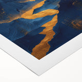 Golden Sun Over Blue Mountains - Glam Wall Art for Luxury Decor