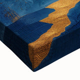 Golden Sun Over Blue Mountains - Glam Wall Art for Luxury Decor