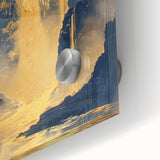 Glam Wall Art - Golden Waterfalls and Dark Blue Mountains in Luxurious Style