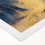 Glam Wall Art - Golden Waterfalls and Dark Blue Mountains in Luxurious Style