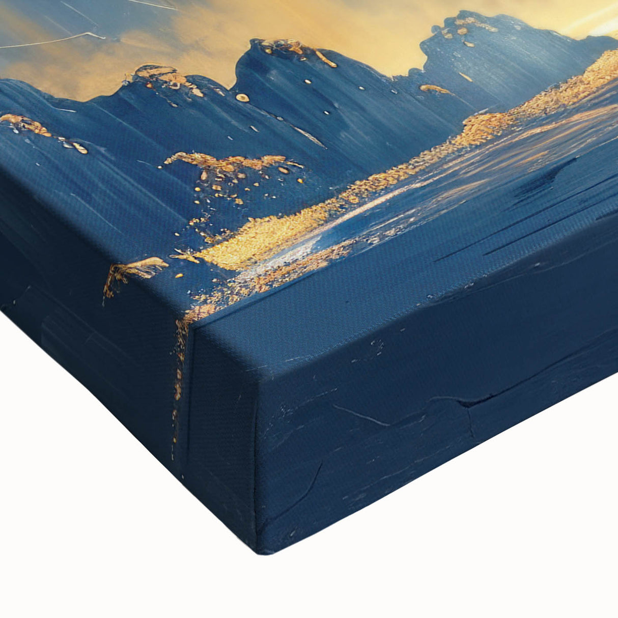 Glam Wall Art - Majestic Golden Waterfalls and Dark Blue Mountains