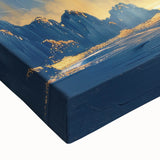Glam Wall Art - Majestic Golden Waterfalls and Dark Blue Mountains