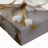 Glam Wall Art - Elegant Swans and Golden Florals on White Background