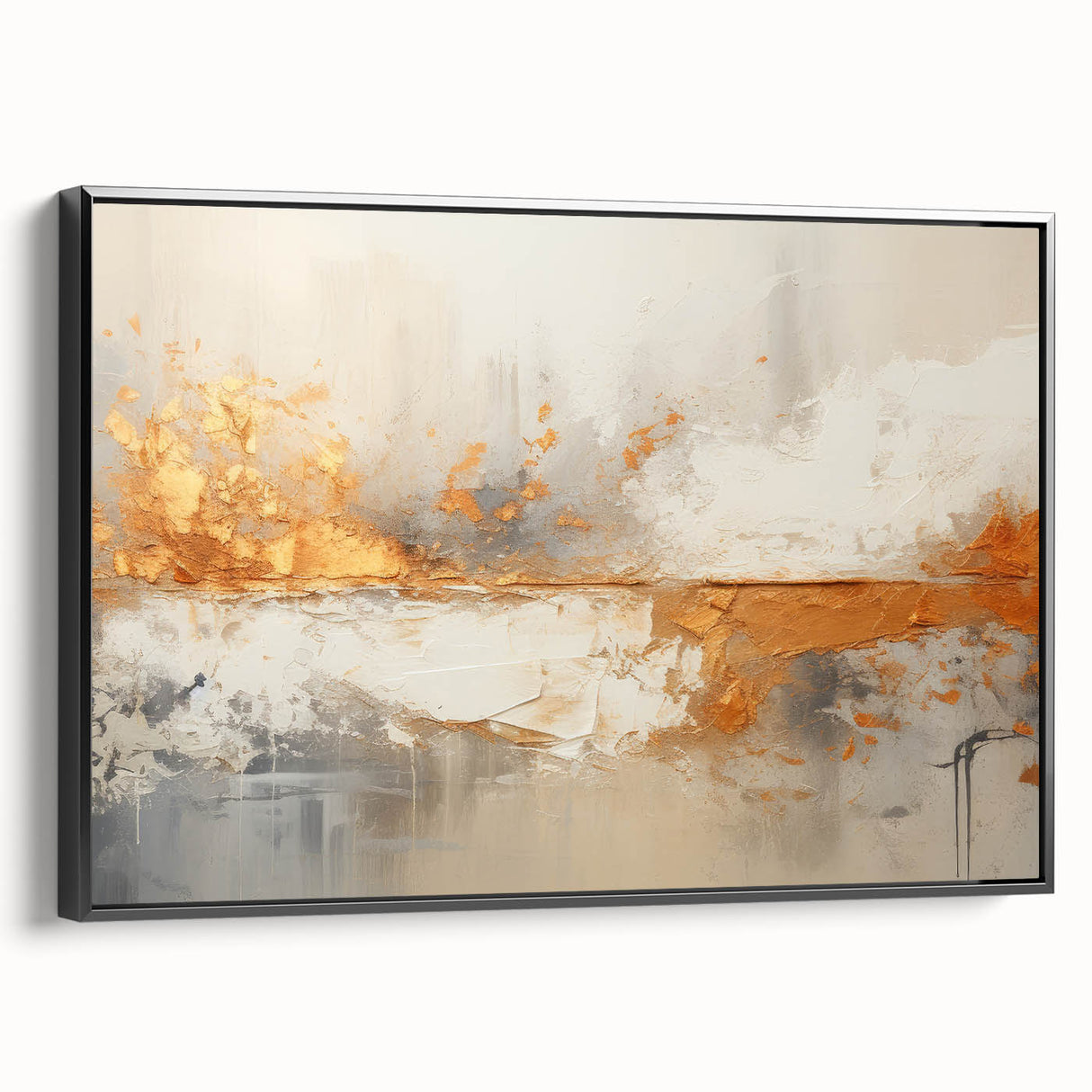 Glam Wall Art - Abstract Gold and Textured Neutral Tones in Modern Style