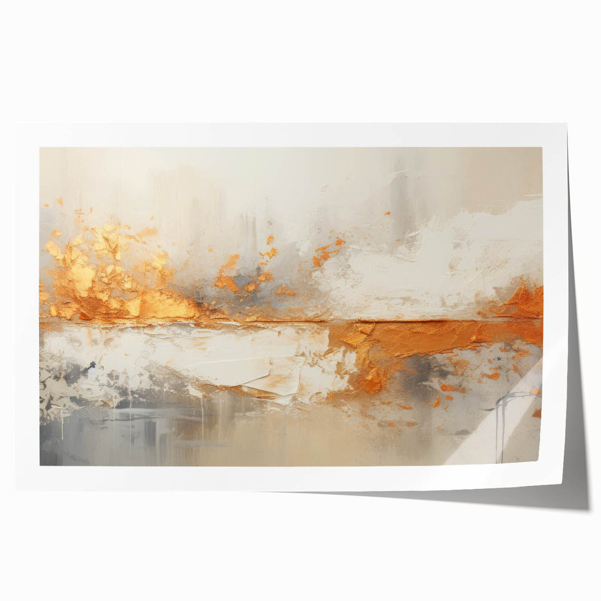 Glam Wall Art - Abstract Gold and Textured Neutral Tones in Modern Style