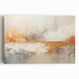 Glam Wall Art - Abstract Gold and Textured Neutral Tones in Modern Style