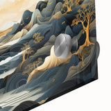 Glam Wall Art - Dreamlike Golden Landscape with Rolling Hills and Moon