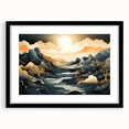 Glam Wall Art - Dreamlike Golden Landscape with Rolling Hills and Moon