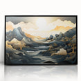 Glam Wall Art - Dreamlike Golden Landscape with Rolling Hills and Moon