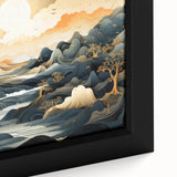 Glam Wall Art - Dreamlike Golden Landscape with Rolling Hills and Moon