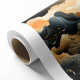 Glam Wall Art - Dreamlike Golden Landscape with Rolling Hills and Moon