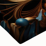 Glam Wall Art - Luxurious Blue and Gold 3D Floral Design for Modern Homes