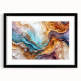 Glam Wall Art - Multicolor Abstract Fluid Design with Gold Accents