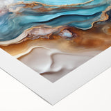 Glam Wall Art - Multicolor Abstract Fluid Design with Gold Accents