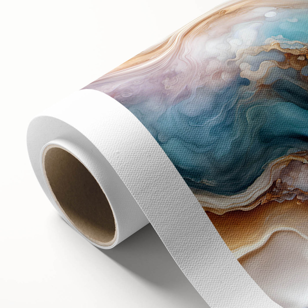 Glam Wall Art - Multicolor Abstract Fluid Design with Gold Accents