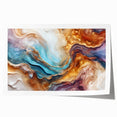 Glam Wall Art - Multicolor Abstract Fluid Design with Gold Accents