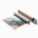 Glam Wall Art - Multicolor Abstract Fluid Design with Gold Accents