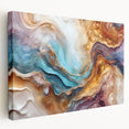 Glam Wall Art - Multicolor Abstract Fluid Design with Gold Accents