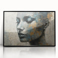 Glam Wall Art - Emotional Portrait with Gold and Blue Textures
