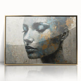 Glam Wall Art - Emotional Portrait with Gold and Blue Textures