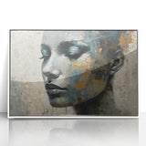 Glam Wall Art - Emotional Portrait with Gold and Blue Textures
