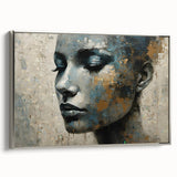 Glam Wall Art - Emotional Portrait with Gold and Blue Textures