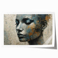 Glam Wall Art - Emotional Portrait with Gold and Blue Textures