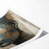 Glam Wall Art - Emotional Portrait with Gold and Blue Textures