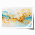 Abstract Glam Wall Art - Fluid Blue and Gold Accents on Canvas