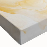 Abstract Glam Wall Art - Fluid Blue and Gold Accents on Canvas