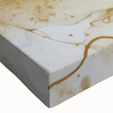 Elegant Abstract Wall Art - Fluid Gold and Blue Accents on Canvas