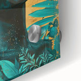 Teal and Gold Bold Portrait Art - Glam Luxe Wall Décor