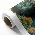 Teal and Gold Bold Portrait Art - Glam Luxe Wall Décor