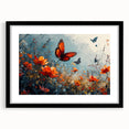 Bold Butterfly & Poppies Wall Art - Nature-Inspired Glam Design