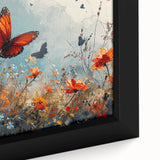 Bold Butterfly & Poppies Wall Art - Nature-Inspired Glam Design