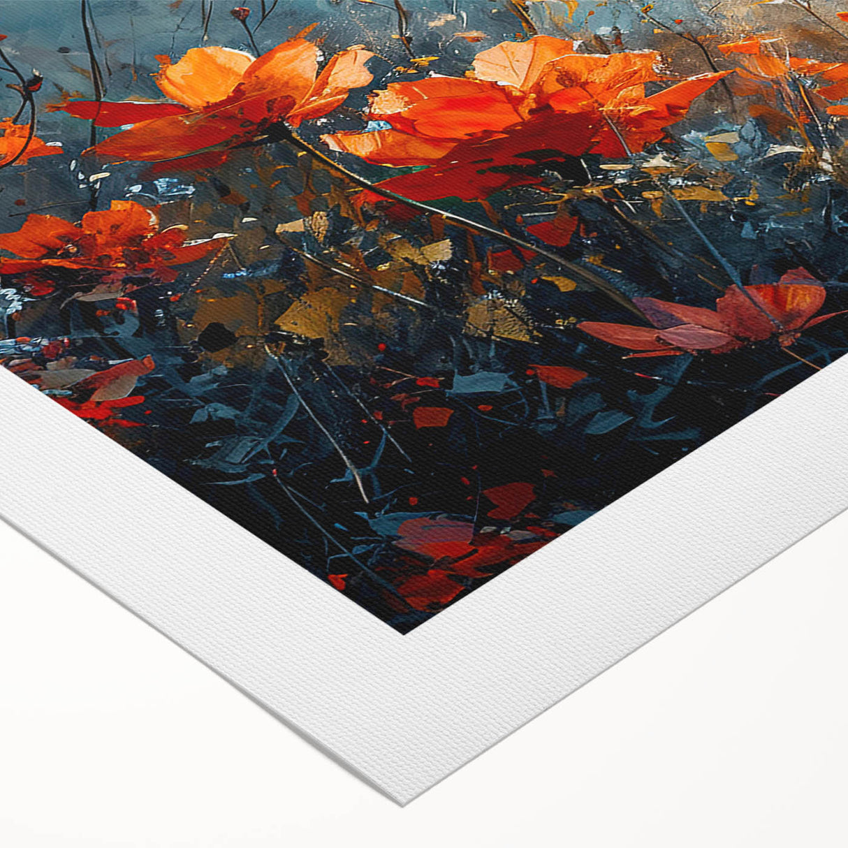 Bold Butterfly & Poppies Wall Art - Nature-Inspired Glam Design