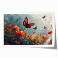 Bold Butterfly & Poppies Wall Art - Nature-Inspired Glam Design